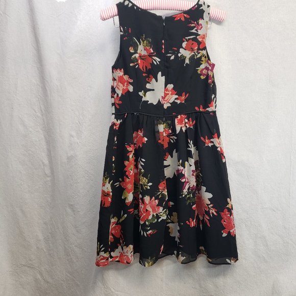 NWT Ann Taylor Loft Petite Black Floral Dress 2P - Picture 3 of 11